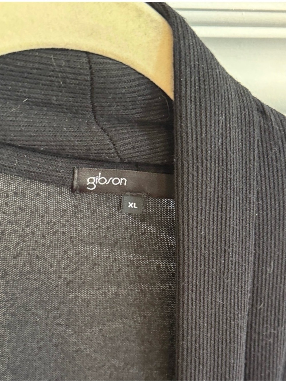 Gibson Black Longline Open Front Cardigan Sweater Pockets XL - Picture 3 of 3